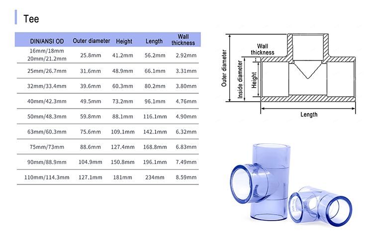 UPVC CLEAR TEE