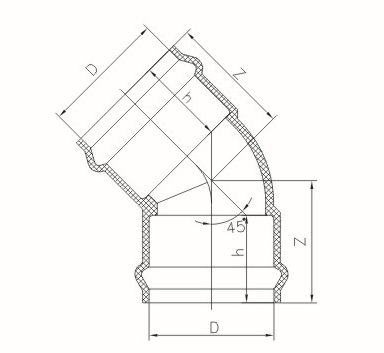 UPVC 45 ELBOWS DIN