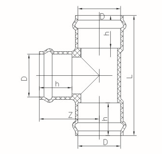 UPVC THREE FAUCET REGULAR TEES DIN