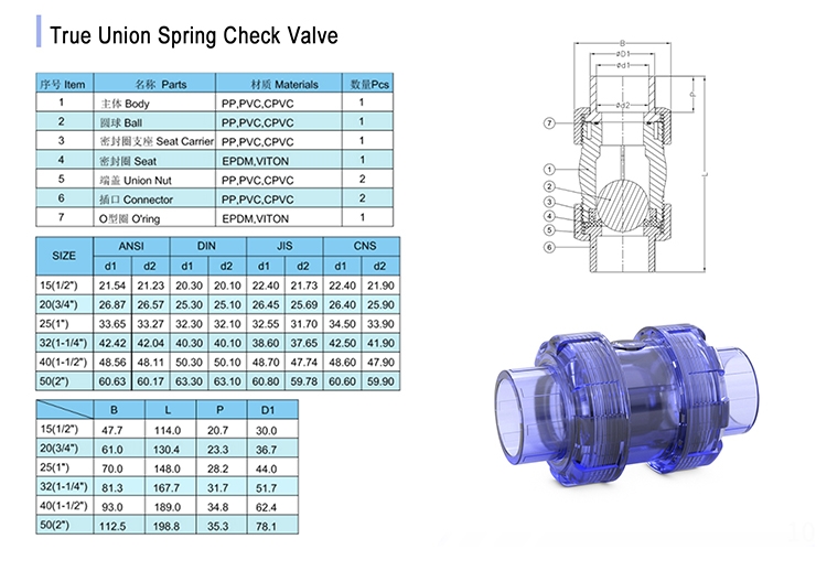 TRUE UNION SPRING CHECK VALVE